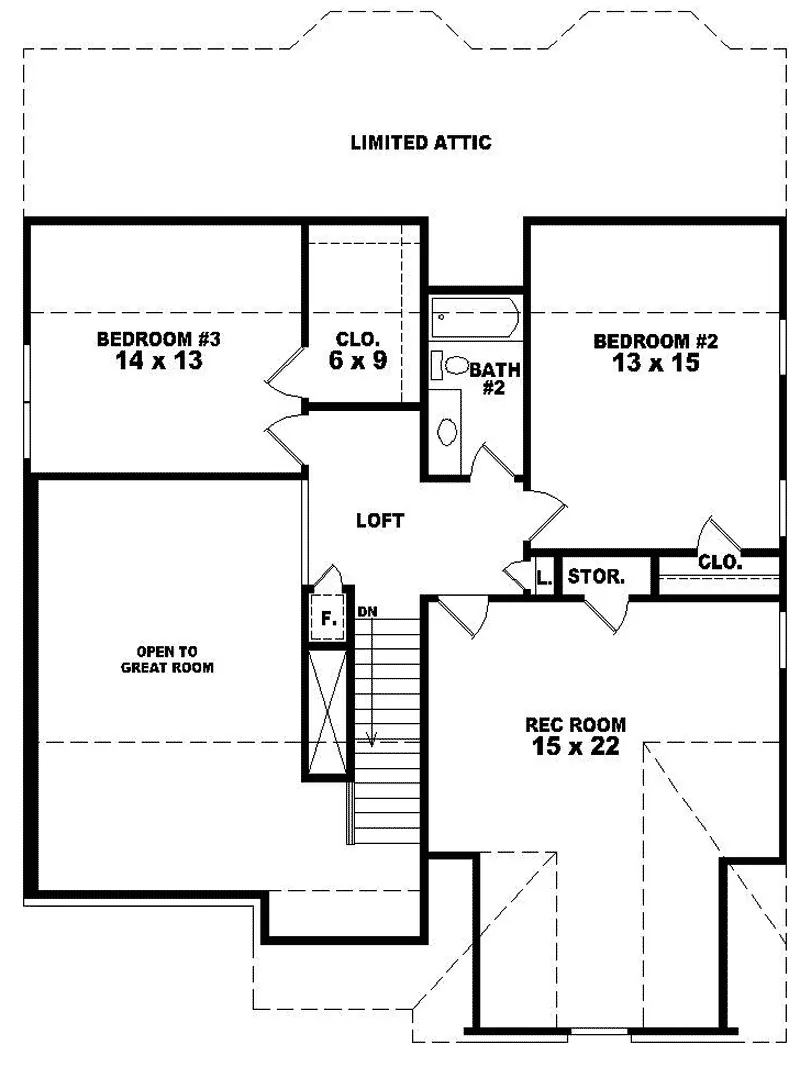 European House Plan Second Floor - Bredell European Country Home 087D-0495 - Search House Plans and More