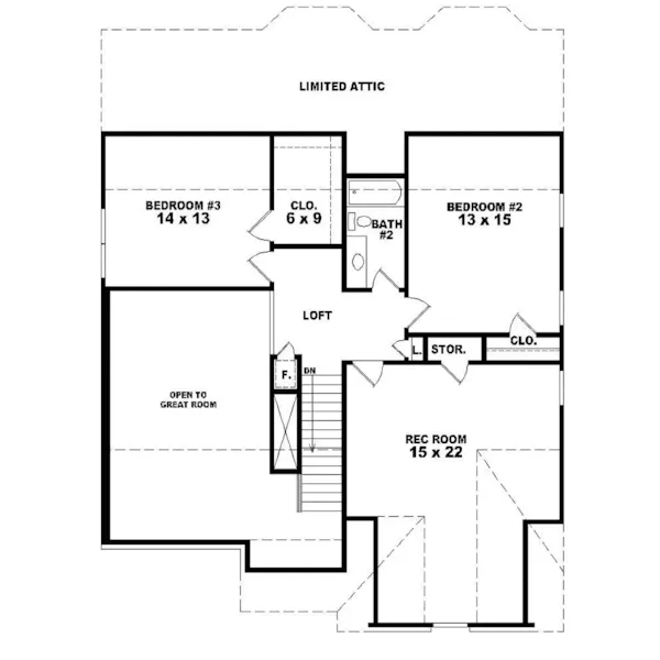 European House Plan Second Floor - Bredell European Country Home 087D-0495 - Search House Plans and More