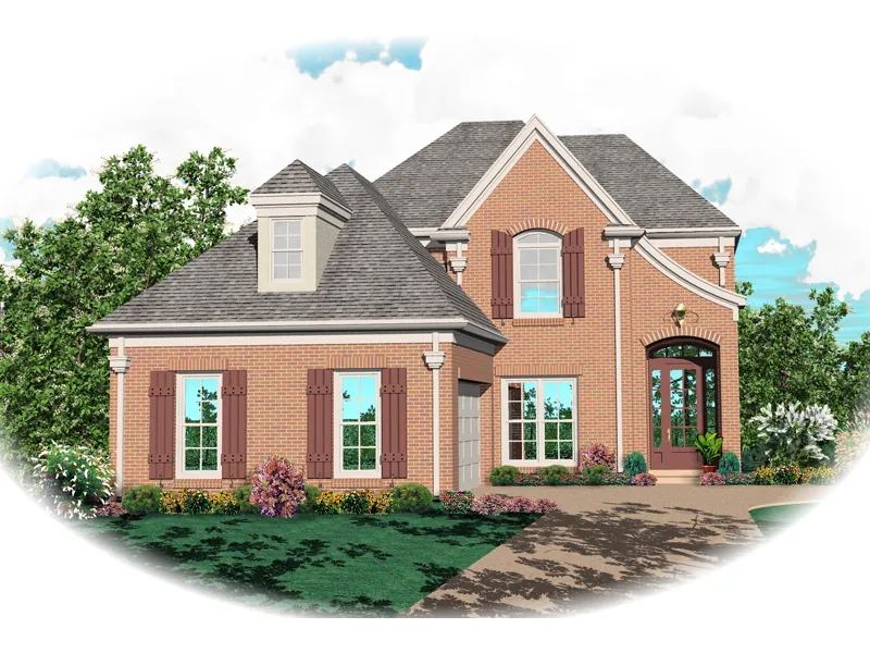 Southern House Plan Front of Home - Prescott Place European Home 087D-0496 - Shop House Plans and More