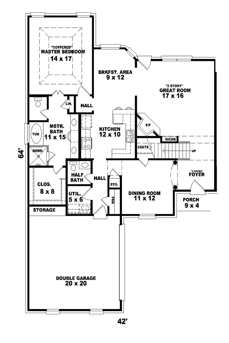Traditional House Plan First Floor - Vallerie Creek Traditional Home 087D-0497 - Shop House Plans and More