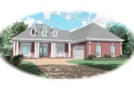 Colonial House Plan Front of Home - Hidden Creek Country Ranch Home 087D-0499 - Search House Plans and More
