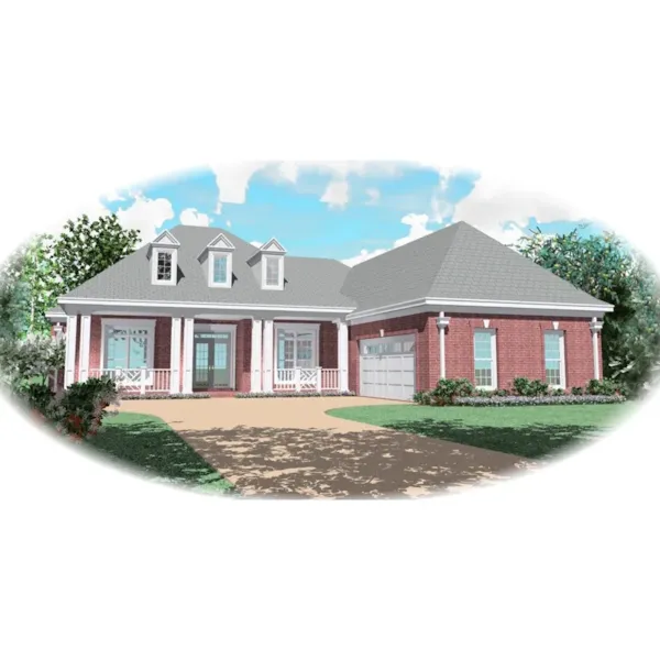 Ranch House Plan Front of Home - Hidden Creek Country Ranch Home 087D-0499 - Search House Plans and More