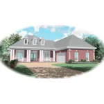 Ranch House Plan Front of Home - Hidden Creek Country Ranch Home 087D-0499 - Search House Plans and More