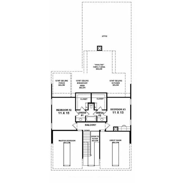 Cabin & Cottage House Plan Second Floor - Manila Cape Cod Style Home 087D-0507 - Shop House Plans and More