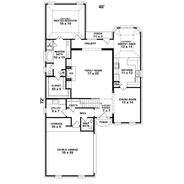 Traditional House Plan First Floor - Calder European Home 087D-0508 - Search House Plans and More