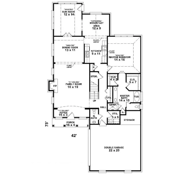 Traditional House Plan First Floor - Dutch Hollow European Home 087D-0511 - Search House Plans and More