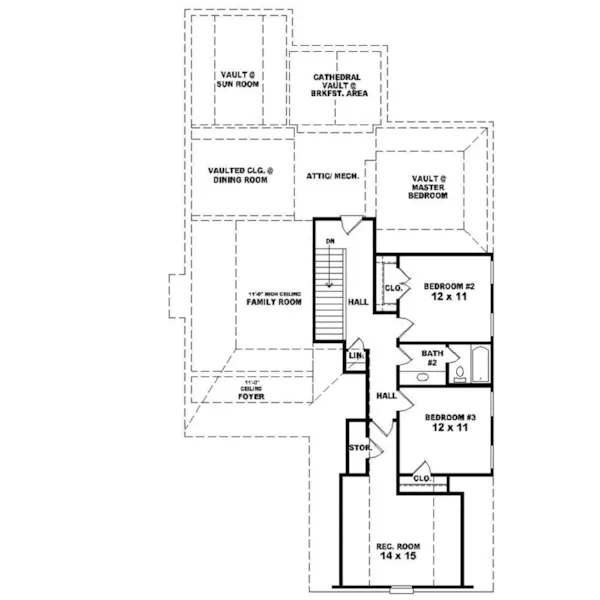 Traditional House Plan Second Floor - Dutch Hollow European Home 087D-0511 - Search House Plans and More