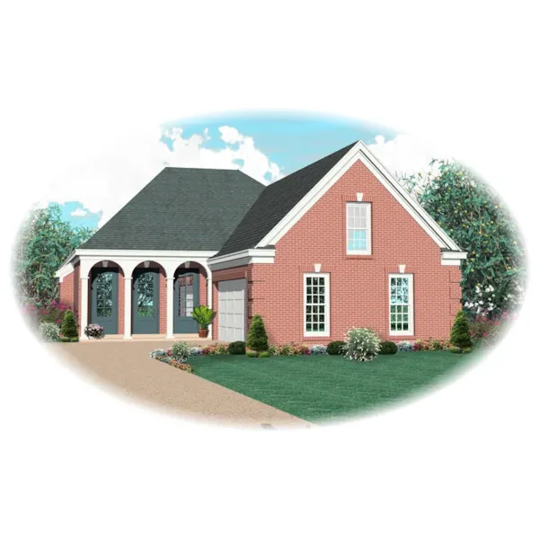 Traditional House Plan Front of Home - Dutch Hollow European Home 087D-0511 - Search House Plans and More