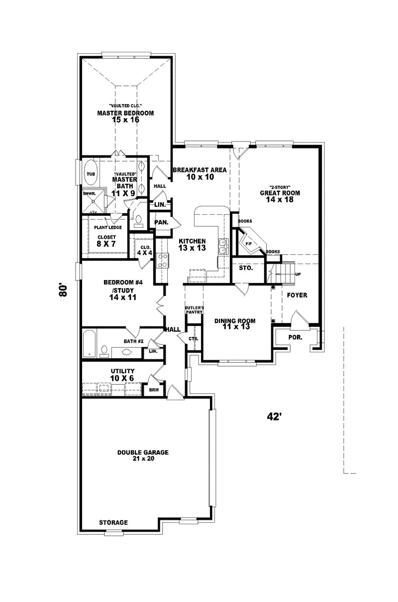 Country House Plan First Floor - Greenwood Lake Traditional Home 087D-0519 - Search House Plans and More