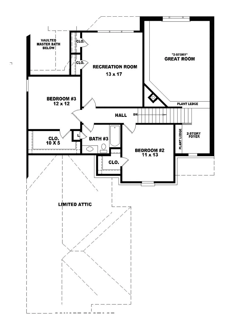 Southern House Plan Second Floor - Greenwood Lake Traditional Home 087D-0519 - Search House Plans and More