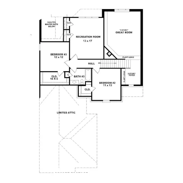 English Cottage House Plan Second Floor - Greenwood Lake Traditional Home 087D-0519 - Search House Plans and More