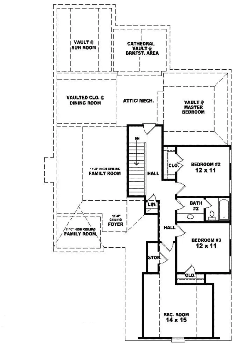 Southern House Plan Second Floor - Coquina Traditional Home 087D-0522 - Search House Plans and More