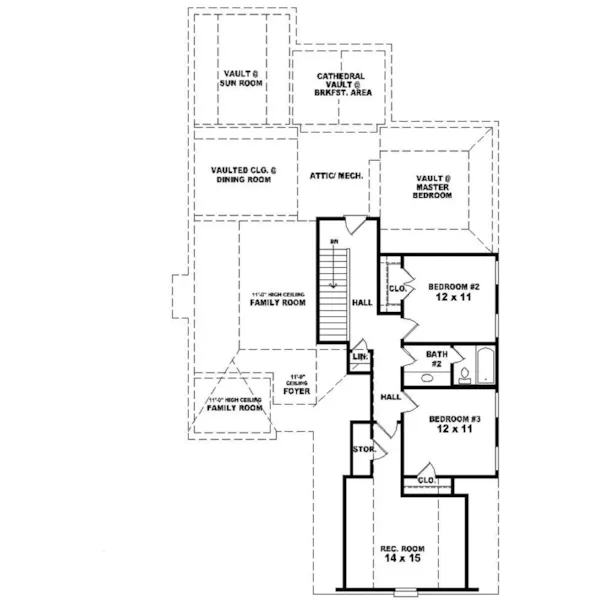 Country House Plan Second Floor - Coquina Traditional Home 087D-0522 - Search House Plans and More