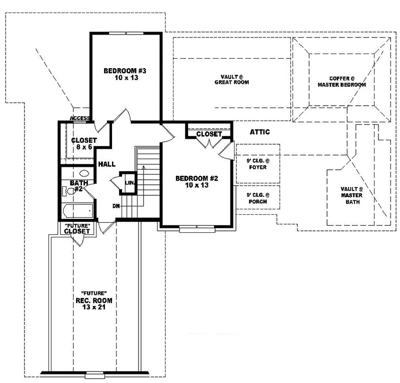 European House Plan Second Floor - Darryl Traditional Home 087D-0523 - Search House Plans and More