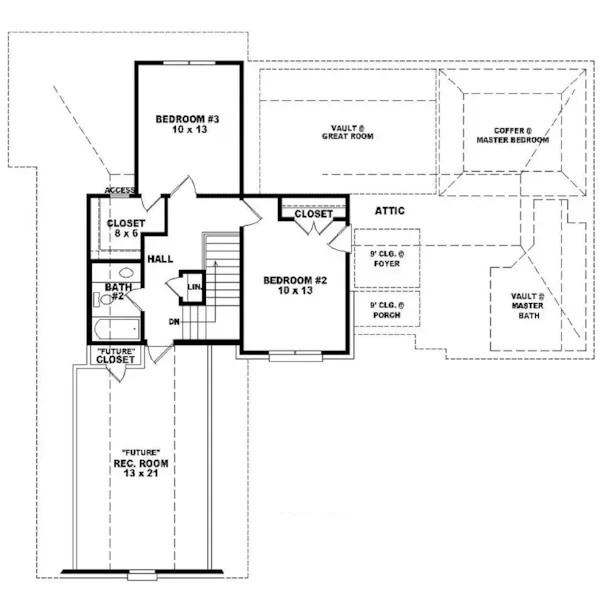 Country House Plan Second Floor - Darryl Traditional Home 087D-0523 - Search House Plans and More