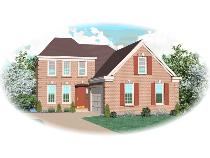 European House Plan Front of Home - Rockhill Georgian Style Home 087D-0525 - Shop House Plans and More