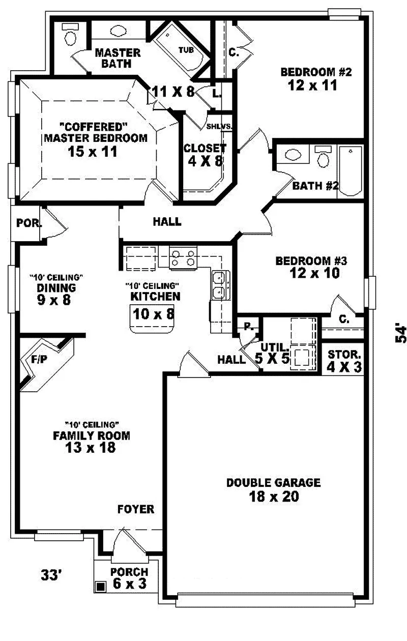 Country House Plan First Floor - Partridge Ridge Narrow Lot Home 087D-0528 - Shop House Plans and More