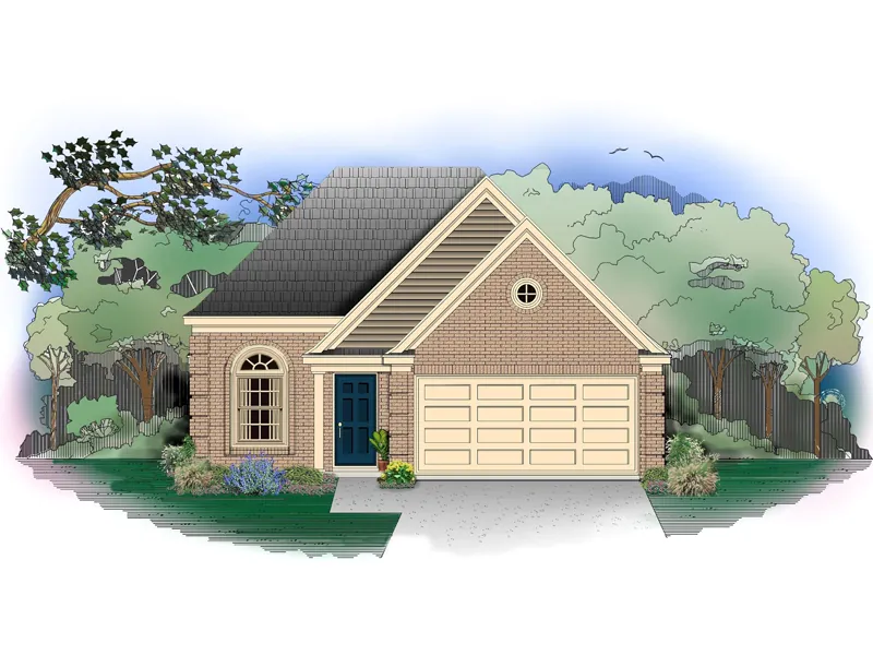 Country House Plan Front of Home - Partridge Ridge Narrow Lot Home 087D-0528 - Shop House Plans and More