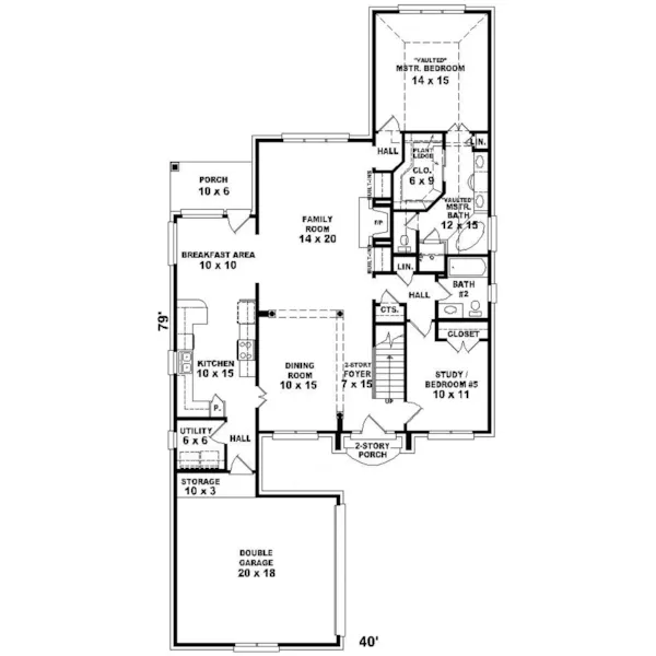 Country House Plan First Floor - Belle Meade Manor European Home 087D-0532 - Search House Plans and More