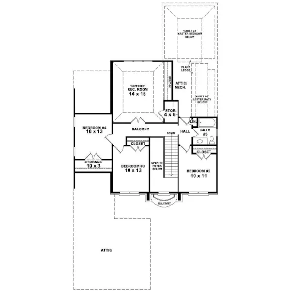 Country House Plan Second Floor - Belle Meade Manor European Home 087D-0532 - Search House Plans and More