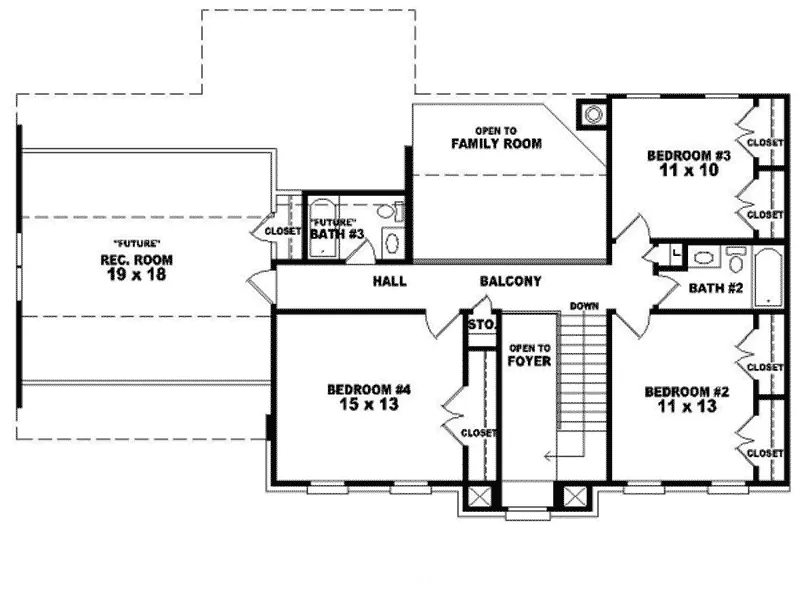 Traditional House Plan Second Floor - Holman Traditional Home 087D-0536 - Search House Plans and More