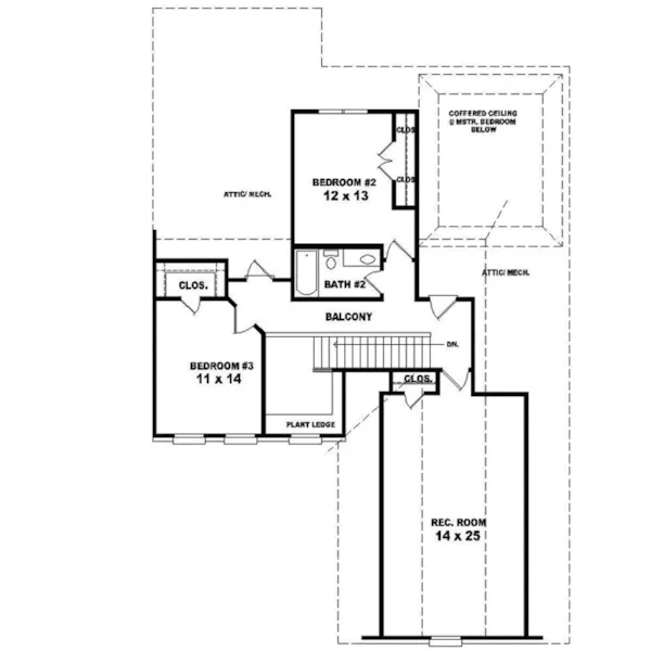 Traditional House Plan Second Floor - Bunnythorpe European Home 087D-0537 - Search House Plans and More