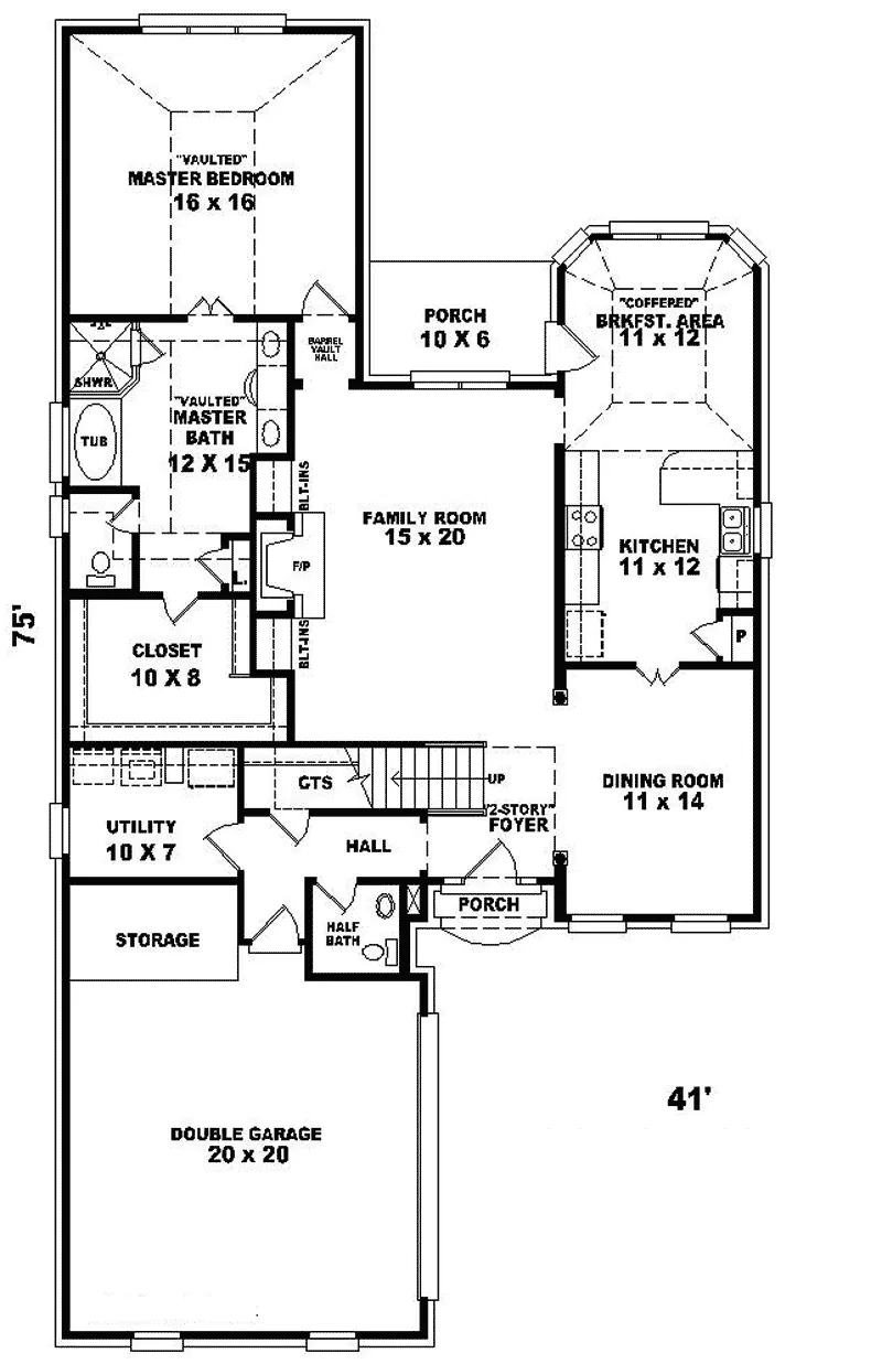 European House Plan First Floor - Brentmoor Place Southern Home 087D-0540 - Search House Plans and More