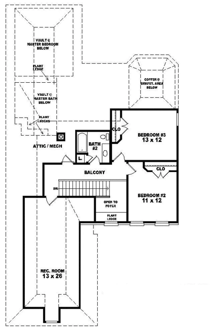 European House Plan Second Floor - Brentmoor Place Southern Home 087D-0540 - Search House Plans and More