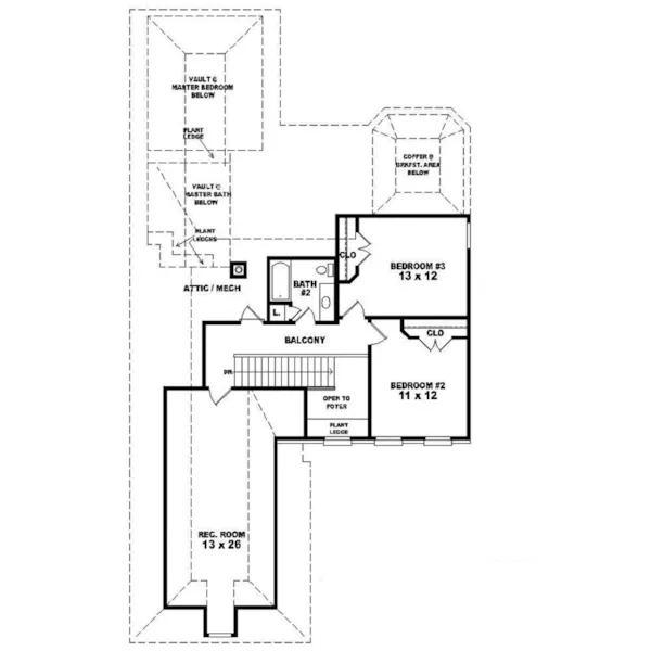 Southern House Plan Second Floor - Brentmoor Place Southern Home 087D-0540 - Search House Plans and More