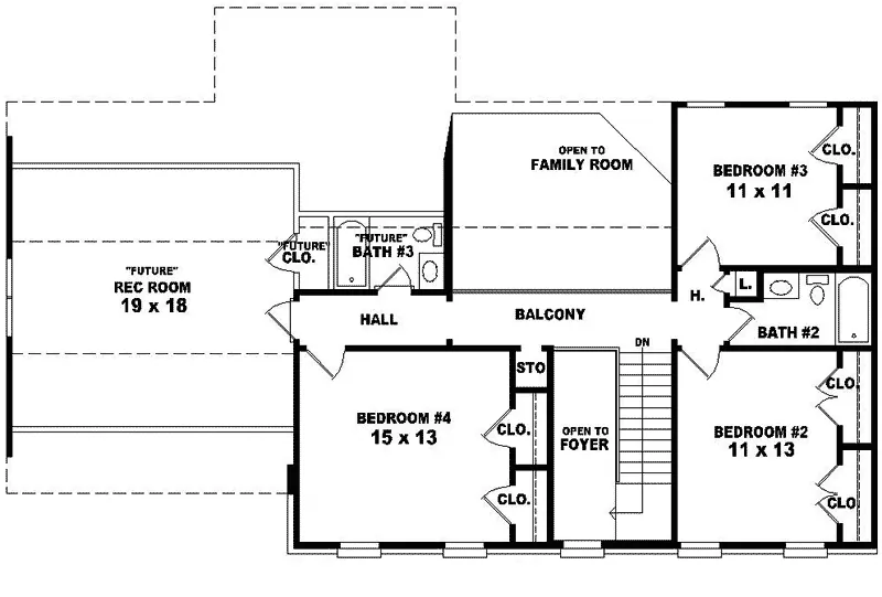 Colonial House Plan Second Floor - Stocksdale Colonial Home 087D-0542 - Shop House Plans and More