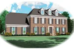 Colonial House Plan Front of Home - Stocksdale Colonial Home 087D-0542 - Shop House Plans and More