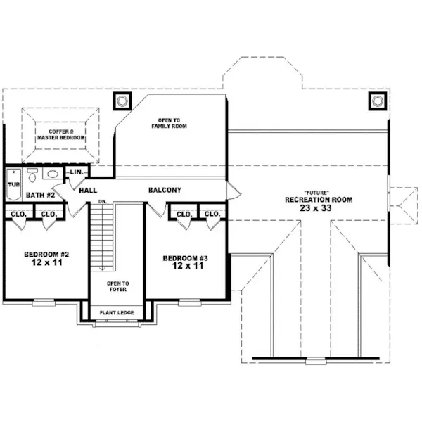 Southern House Plan Second Floor - Breitling Georgian Home 087D-0546 - Search House Plans and More