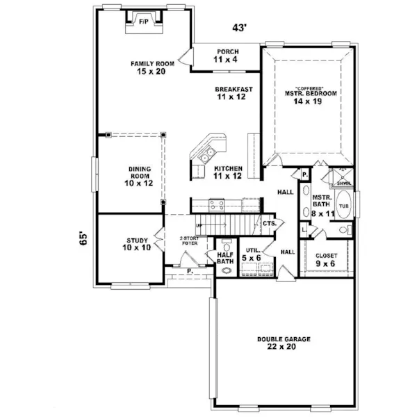 Southern House Plan First Floor - Seamus Country Home 087D-0547 - Shop House Plans and More