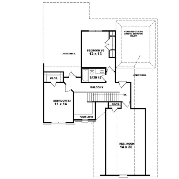 Southern House Plan Second Floor - Seamus Country Home 087D-0547 - Shop House Plans and More