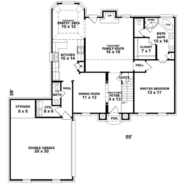 European House Plan First Floor - McCormack Traditional Home 087D-0550 - Shop House Plans and More