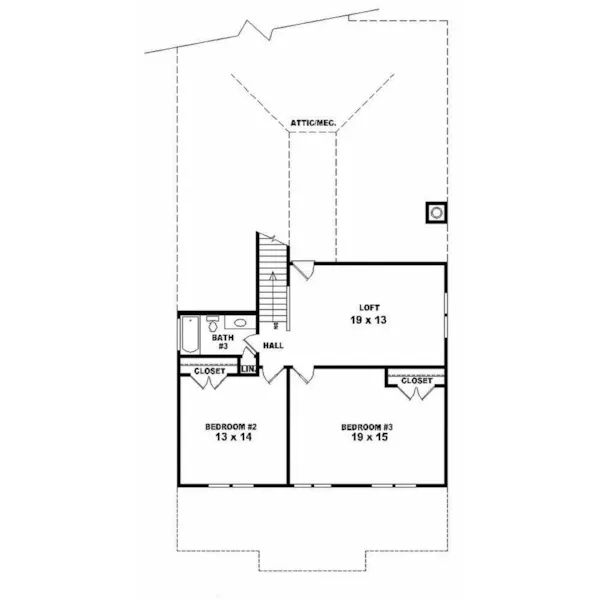 Arts & Crafts House Plan Second Floor - Douglas Pass Craftsman Home 087D-0551 - Search House Plans and More