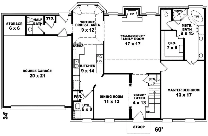 Southern House Plan First Floor - Deer Park Colonial Home 087D-0559 - Search House Plans and More