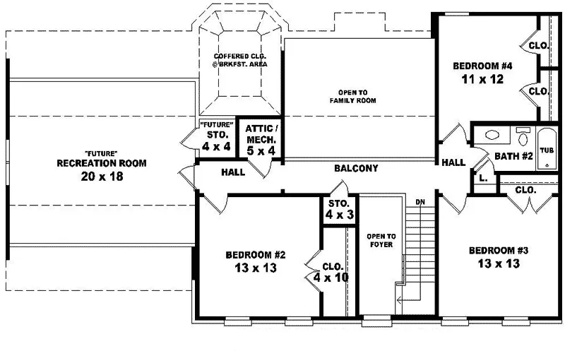 Southern House Plan Second Floor - Deer Park Colonial Home 087D-0559 - Search House Plans and More