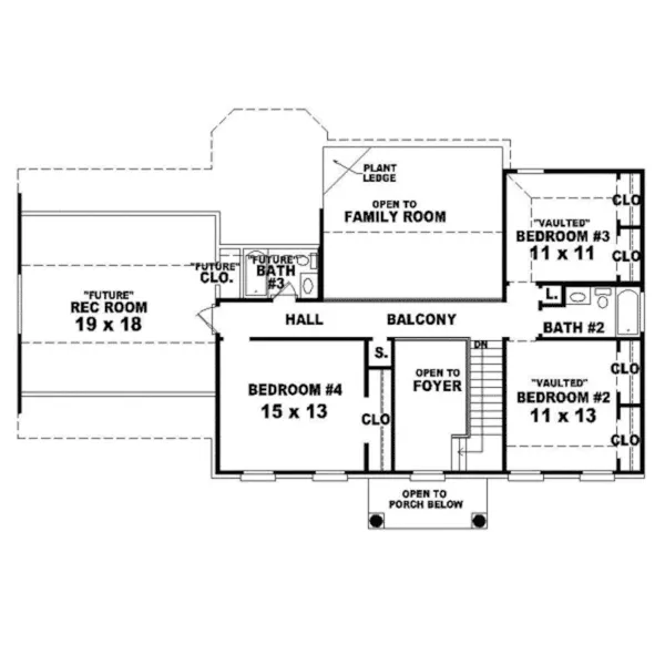 Georgian House Plan Second Floor - Lake Luzerne Traditional Home 087D-0562 - Shop House Plans and More