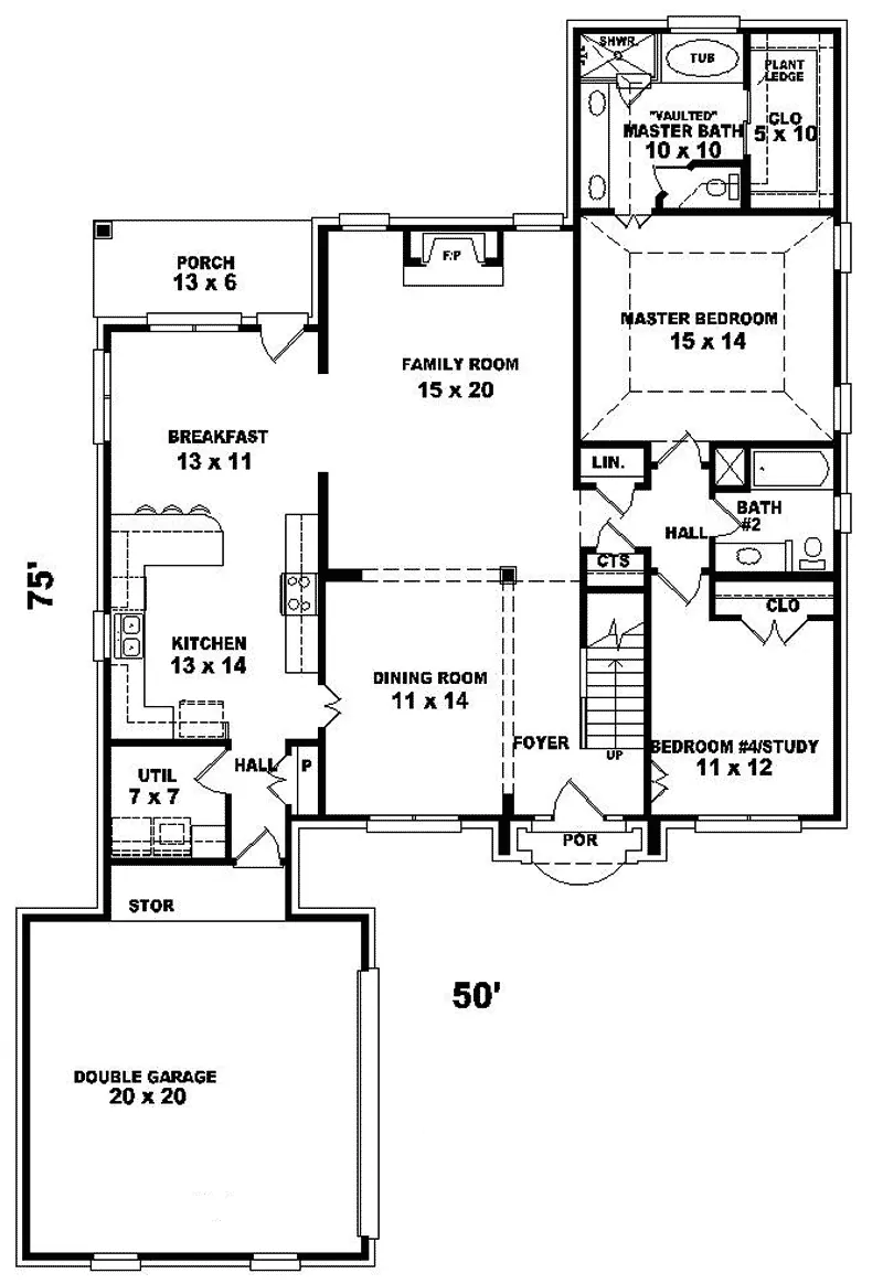 Colonial House Plan First Floor - Mulqueeney Colonial Home 087D-0563 - Shop House Plans and More