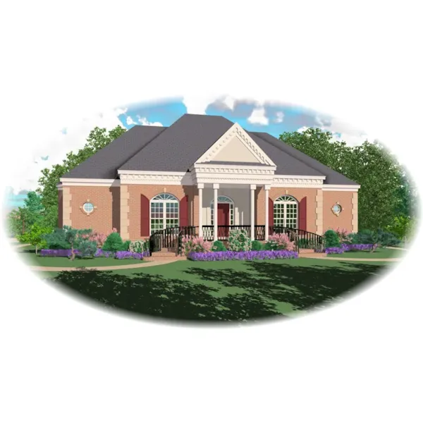 Southern House Plan Front of Home - Kittridge Traditional Ranch Home 087D-0566 - Search House Plans and More