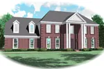 European House Plan Front of Home - Kings Glen Greek Revival Home 087D-0571 - Search House Plans and More