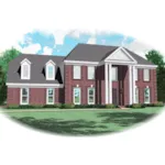 Southern Plantation House Plan Front of Home - Kings Glen Greek Revival Home 087D-0571 - Search House Plans and More