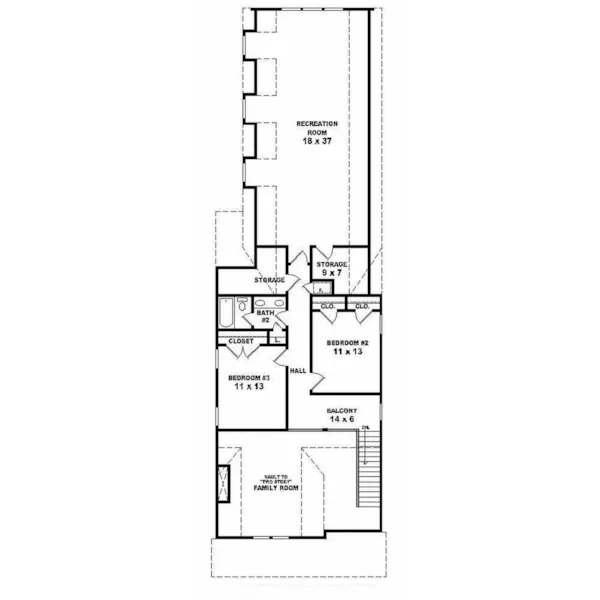 Arts & Crafts House Plan Second Floor - Heathermoore Narrow Lot Home 087D-0576 - Search House Plans and More