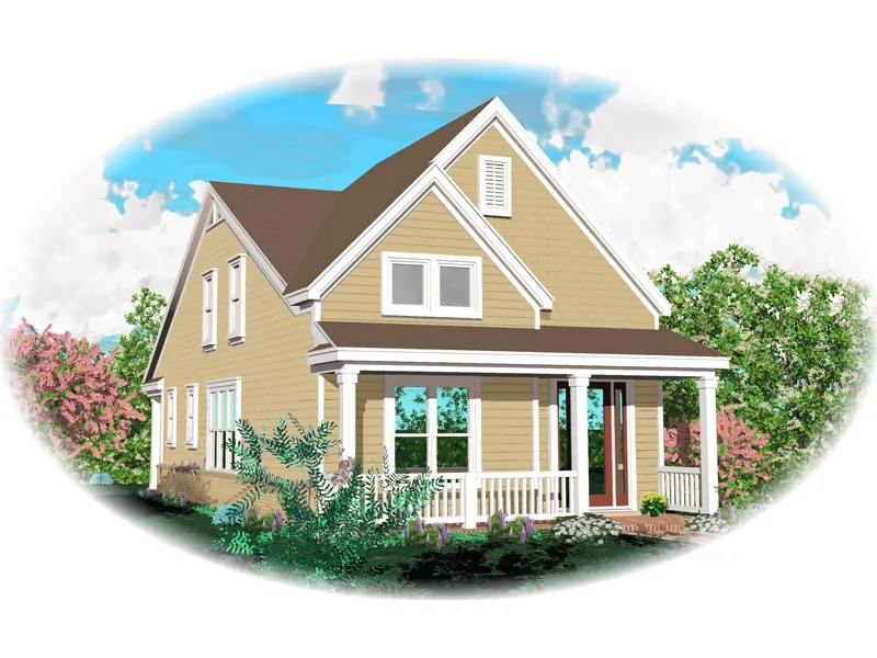Arts & Crafts House Plan Front of Home - Heathermoore Narrow Lot Home 087D-0576 - Search House Plans and More