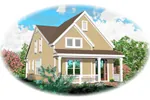 Arts & Crafts House Plan Front of Home - Heathermoore Narrow Lot Home 087D-0576 - Search House Plans and More