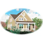 Arts & Crafts House Plan Front of Home - Heathermoore Narrow Lot Home 087D-0576 - Search House Plans and More