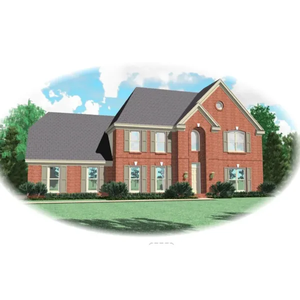 Colonial House Plan Front of Home - Aiden Traditional Home 087D-0583 - Search House Plans and More