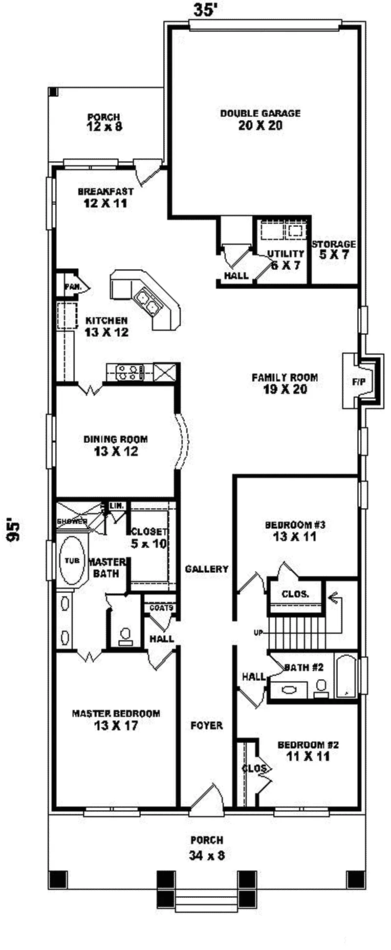 Acadian House Plan First Floor - Greenhill Acadian Home 087D-0587 - Search House Plans and More