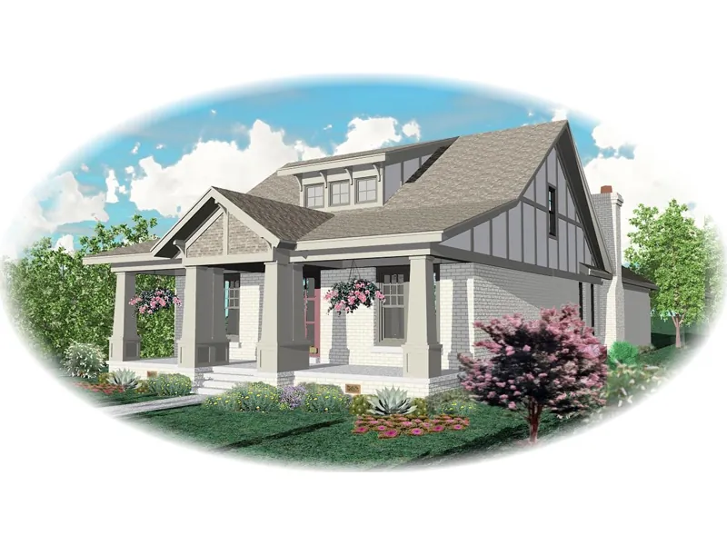 Arts & Crafts House Plan Front of Home - Greenhill Acadian Home 087D-0587 - Search House Plans and More